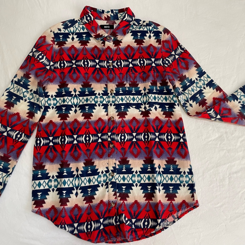 BDG Fleece 100% Cotton Aztec Print Shirt